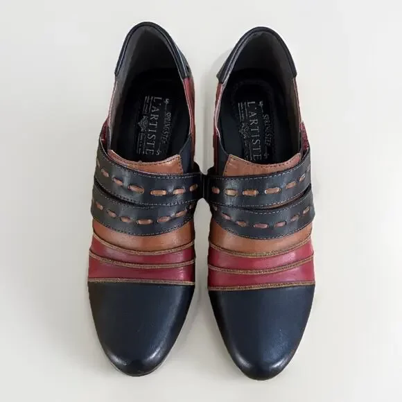 Spring Step Red And Black Bootie - Women's EU 36 US 5.5-6 - Leather Shoes - Picture 6 of 9